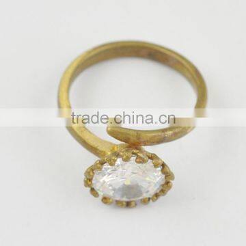 Gold Ring, Flower Leaf Brass Diamond Cz Gold Ring, Gold Rings Designs For Men & Women T606-1