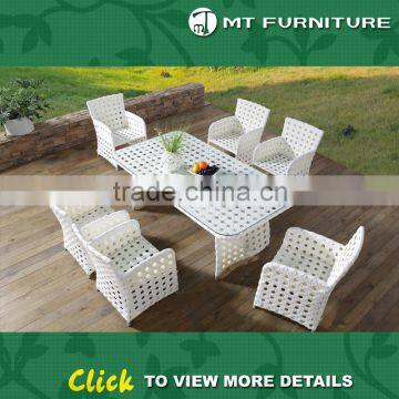Wicker Outdoor Dining Table Set 6 Seater Garden Furniture