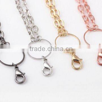 New products gun color necklace alloy necklace 60cm for making floating locket