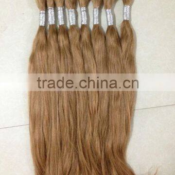 2014wholesale price 100%human remy brazilian loose wavy hair bulk 613# 27#