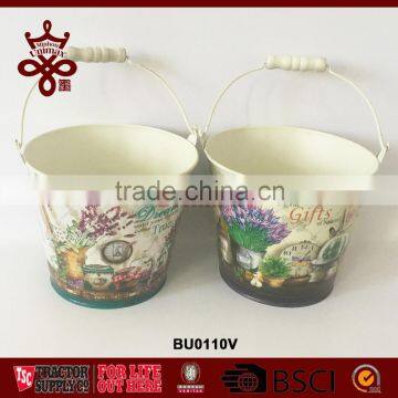 2016 HOT Sale Dutch Bucket Tulipa Printing Design Metal Bucket For Netherlands Market Tulipa Flower Planter Garden Decor Holland