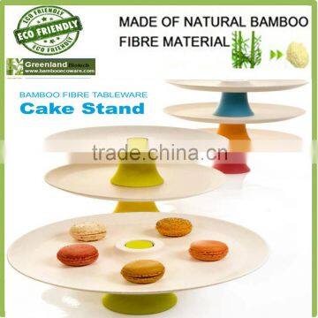 Cupcake Charms Bamboo plate with stand,bamboo fiber plate