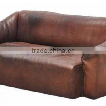 Retro Modern style 3 Seater Leather Sofa