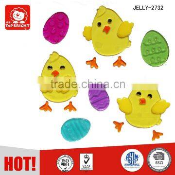 easter colorful chicken egg gel cling gel plastic sticker TPR window decoration