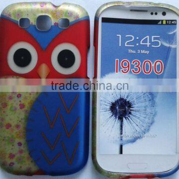 Owl cartoon design hard front and back case for samsung galaxy s3 i9300