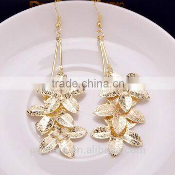New Design Flower Dangle Jewelry Matte Long Earring Hook Wholesale photo-6