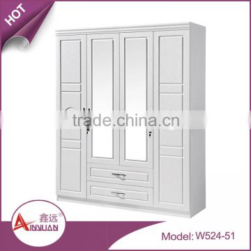 Hotel bedroom furniture simple wardrobe designs wooden drawer almirah with four door                        
                                                Quality Choice