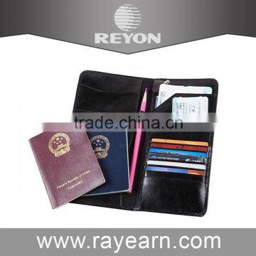 Custom leather passport card holder, wholesale men leather passport cover