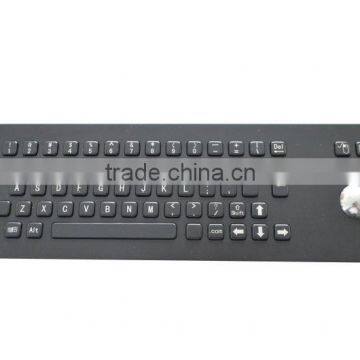 Black Metal Industrial and pc Computer Keyboard With Trackball or Touchscreen