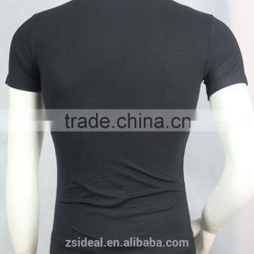 Dobby Polyester Beading Design V-neck Man Polo T-shirt photo-4