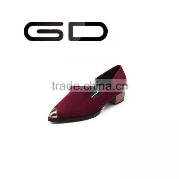 GD elegant pointed toe suede casual flat shoes for ladies