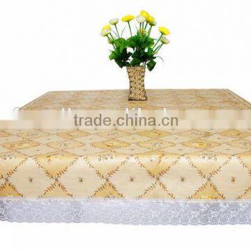 Hot Sale PVC Vinyl Lace Tablecloth With Flannel/cotton Backing photo-6