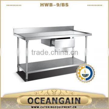 HWB-9/BS Stainless Steel Work Bench with Splashback and under shelf