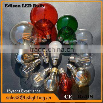 2015 new product 2 4 6 8 E27/B22/E26/E14 100-240V LED clear glass edison Bulb