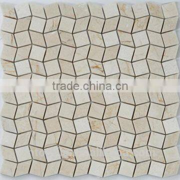 Foshan irregular cube mix diamond marble mosaic tile for wall