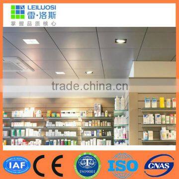 Fireproof moisture proof lay-in ceiling designs for shops