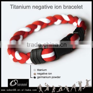 braided rope titanium negtive ion sports bracelets for men