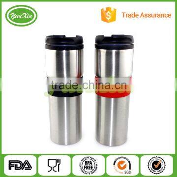 New Products 2016 Travel Mug 400ml Stainless Steel Travel Mug With Silicone