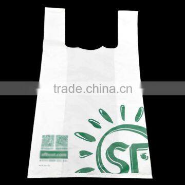 shenzhen china HDPE side gusset heat sealing t shirt bag / offect printing vest bag