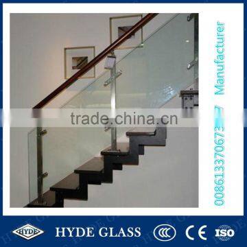 China tempered 8-19mm staircase railing glass building glass