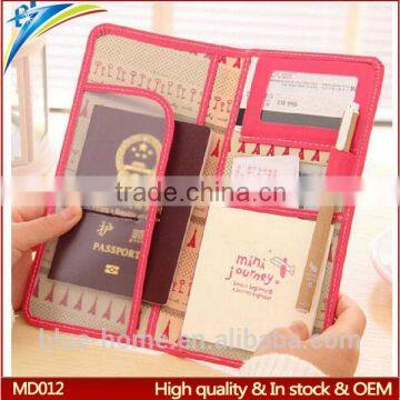 Korea top design latest passport purse Unisex Long travel clutches and documet storage wallets sending notepad