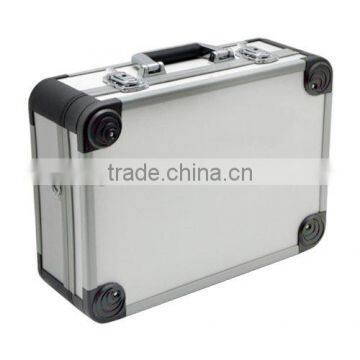 Hard Metal Silver Travel Briefcase With Shoulder Strap Aluminum Camera Case