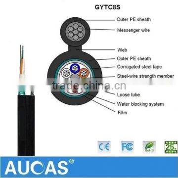 Manufacture GYTC8S Outdoor Fiber Optical Cable Self-Supporting Optical Fiber Cable For Fusion Splicer