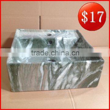 Luxury bathroom design rectangular ceramic marble pattern wash basin BO-54