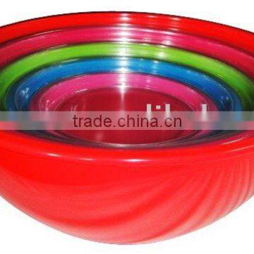 Solid Color Round Mixing Melamine Serving Salad Bowl Set