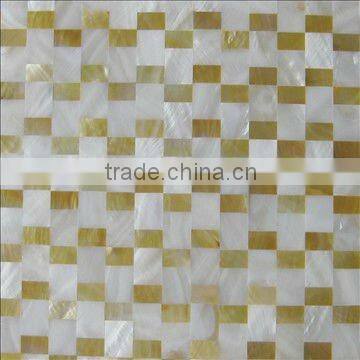 Yellow lip & freshwater mixed shell mosaic tile