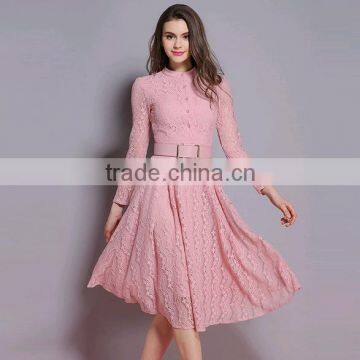 Pink young lady's lace party fashion skirts in stock