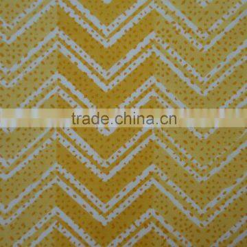 Yellow Chevron Hand Block Printed Cotton Tablecloth photo-2