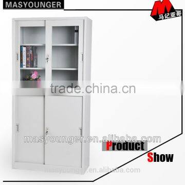 Office glass door file display cabinet for staff stainless steel dry storage furniture
