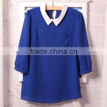 Women Summer Autumn half Sleeve Casual Chiffon Shirt Blous OEM ODM Type Clothing Factory Manufacturer From Guangzhou