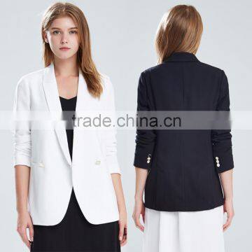 Women's One Button Boyfriend Blazer OL Design Fashion OEM ODM Type Clothes Factory Manufacturer Guangzhou