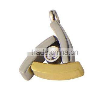 New Fashion Design Stainless Steel Pendant Gold Plating Single Stone Pendant