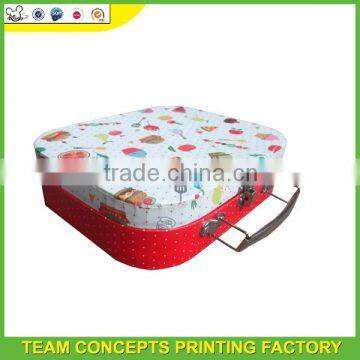 Luxury Cardboard Paper Suitcase Box with Metal Handle