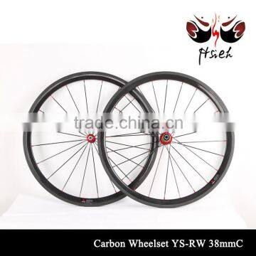 Good quality 700C*38mm Carbon Fiber Wheelset is suitable for the road bike