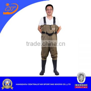 waterproof Men's nylon pvc chest wader for fishing (7798P)