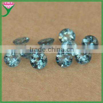 wholesale price various shapes 4mm round diamond cut natural london blue topaz beads