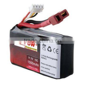 Li-ion lithium battery lipo battery 11.1v 1500mah for RC boat and rc car