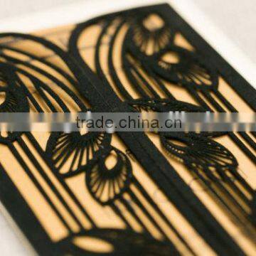 2016 newmengxing Art Deco Wedding Invitation, Laser Cut Art Deco Motif, Unique Wedding Invitation, Modern Invite