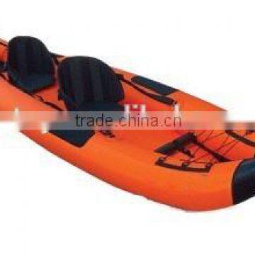 2 men inflatable PVC rowing canoe kayak