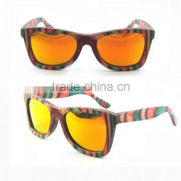 China Peacock skateboard wooden sunglasses