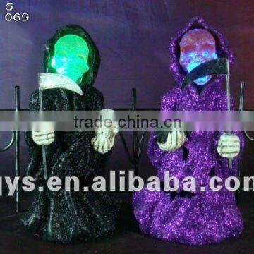 Halloween Grim Reaper with LED, Sickle in Hand