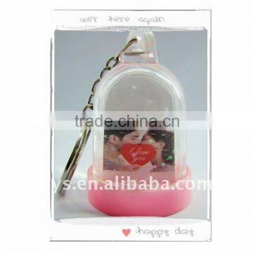 Acrylic Snow Globe Photo Insert Key Chain/ Key Ring