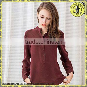 Malaysia Dull-Red Flannel Office Flock Blouse                        
                                                Quality Choice