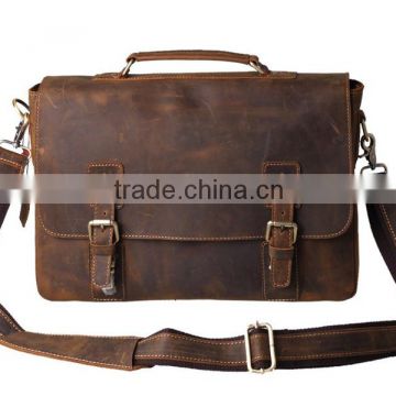 Vintage cow leather executive briefcase