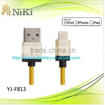 OEM manufacturer in shenzhen for MFi certified braiding cable for iPhone5,6plus...