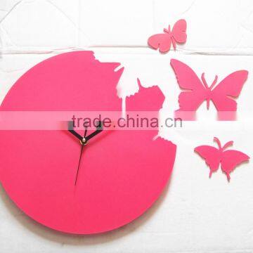 Hot Plastic Colorful Butterfly Shape Wall Clock